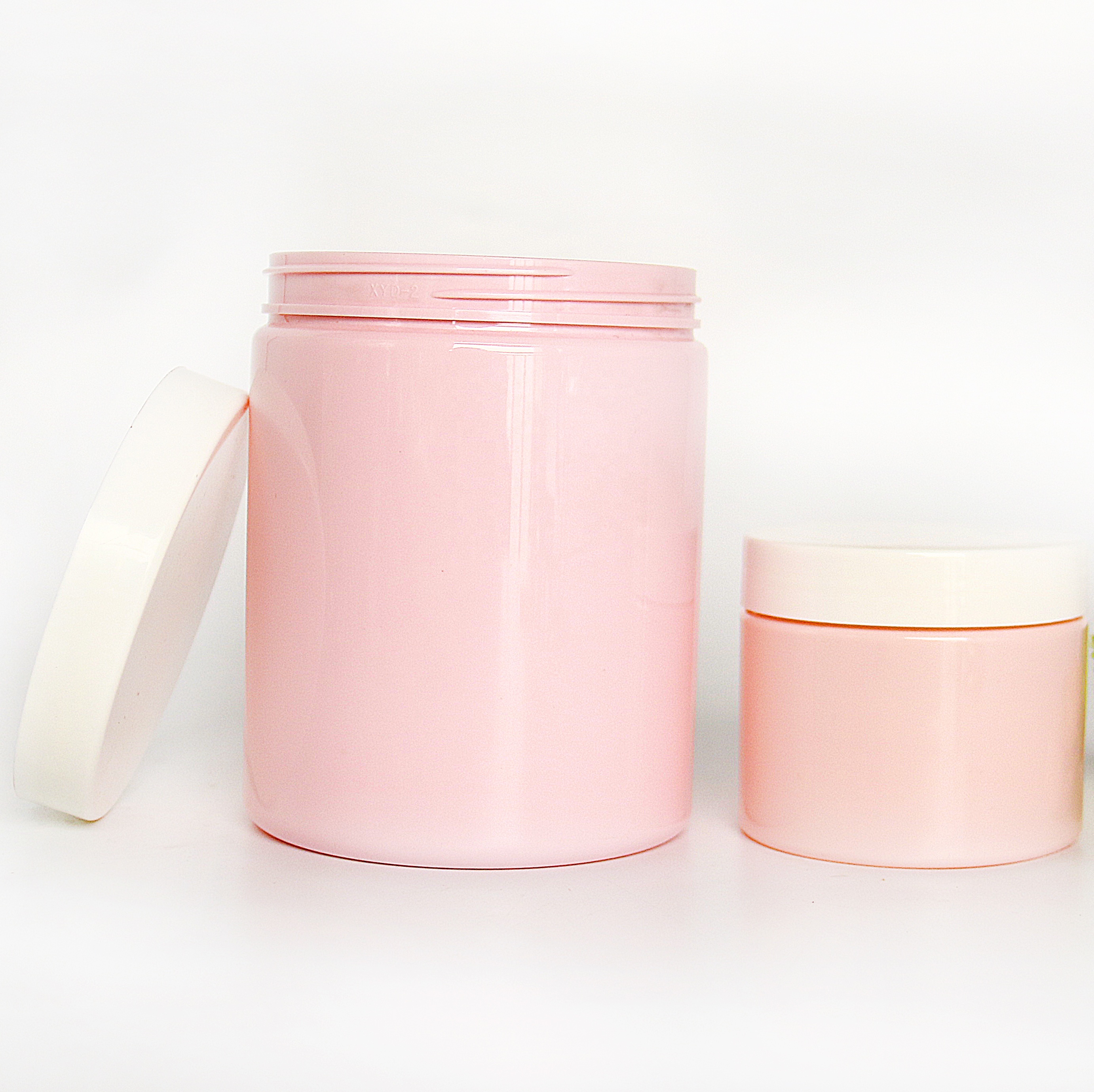 pink cosmetic jars Plastic Cream Jar 8 oz 20 oz container for Pink Body Butter cosmetic jar pot round bottle pink