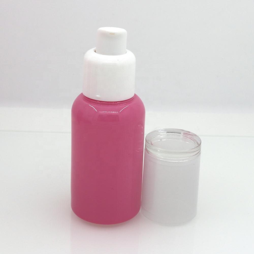 pink glass cosmetic bottle and containers 40ml 60ml lotion bottle for cosmetic packaging