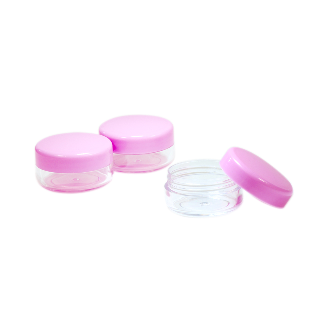 pink lid cheap price empty plastic mini cosmetic 10 g small plastic jar
