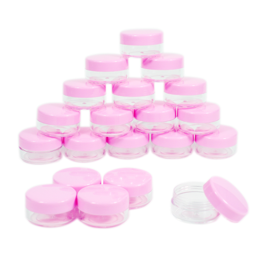 pink lid cheap price empty plastic mini cosmetic 10 g small plastic jar
