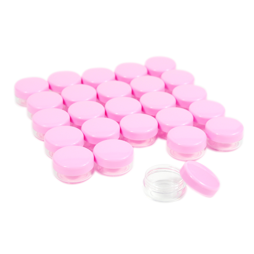 pink lid cheap price empty plastic mini cosmetic 10 g small plastic jar