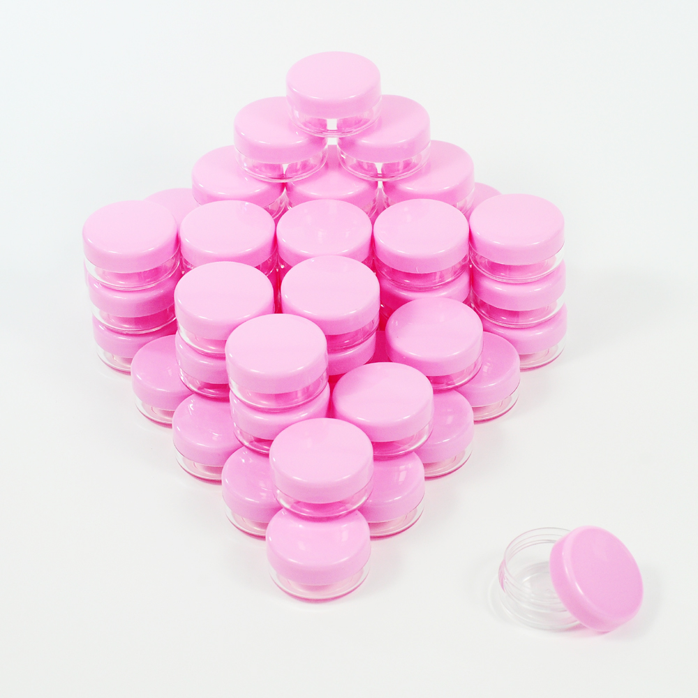 pink lid cheap price empty plastic mini cosmetic 10 g small plastic jar
