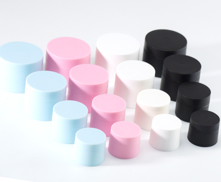 pink white blue cosmetic 5g plastic pp black cream jar for cream lotion