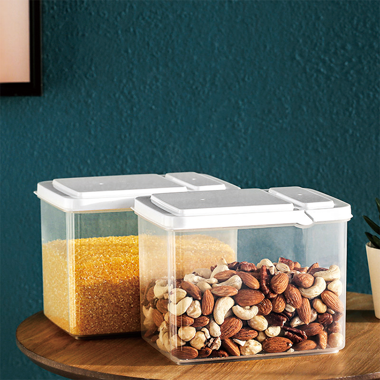 plastic PP food storage containers set dry food cereal fridge container box kitchen cereal storage jar