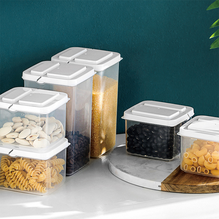 plastic PP food storage containers set dry food cereal fridge container box kitchen cereal storage jar