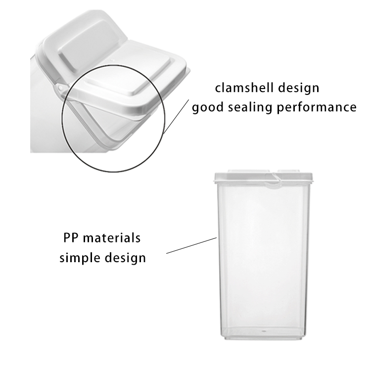 plastic PP food storage containers set dry food cereal fridge container box kitchen cereal storage jar