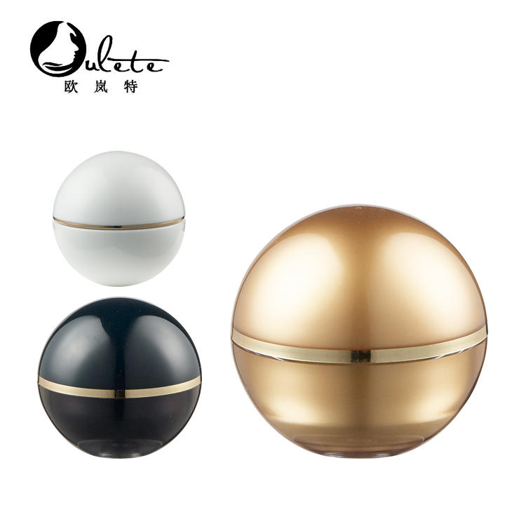 plastic ball shape jar 5g 15g 30g 50g acrylic cosmetic packaging jar black face cream jar