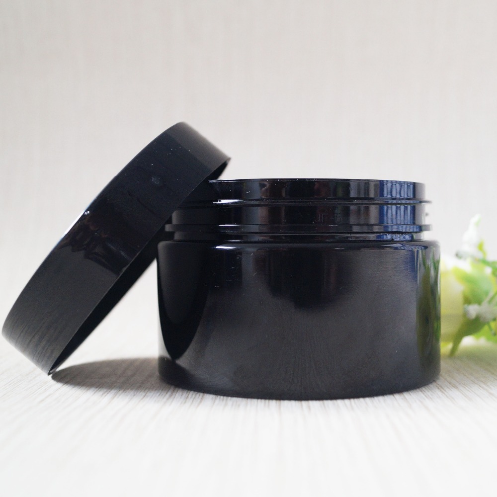 plastic black cosmetic jar plastic container pomade jar