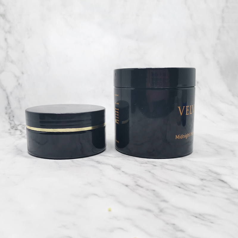 plastic black cosmetic jar plastic container pomade jar
