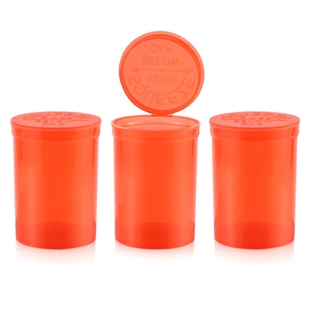 plastic child medicine jar pharmacy capsule vials cbd storage with childproof push cover
