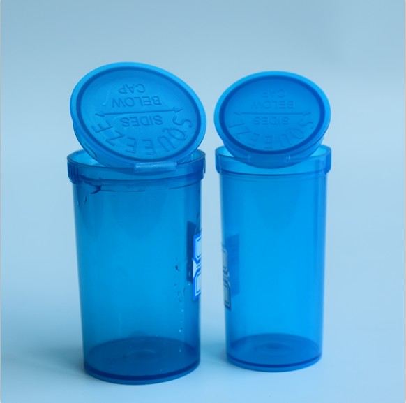 plastic child medicine jar pharmacy capsule vials storage with child proof push cap