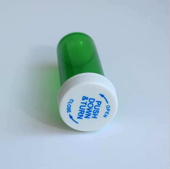 plastic child medicine jar pharmacy capsule vials storage with child proof push cap
