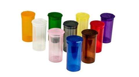 plastic child medicine jar pharmacy capsule vials storage with child proof push cap