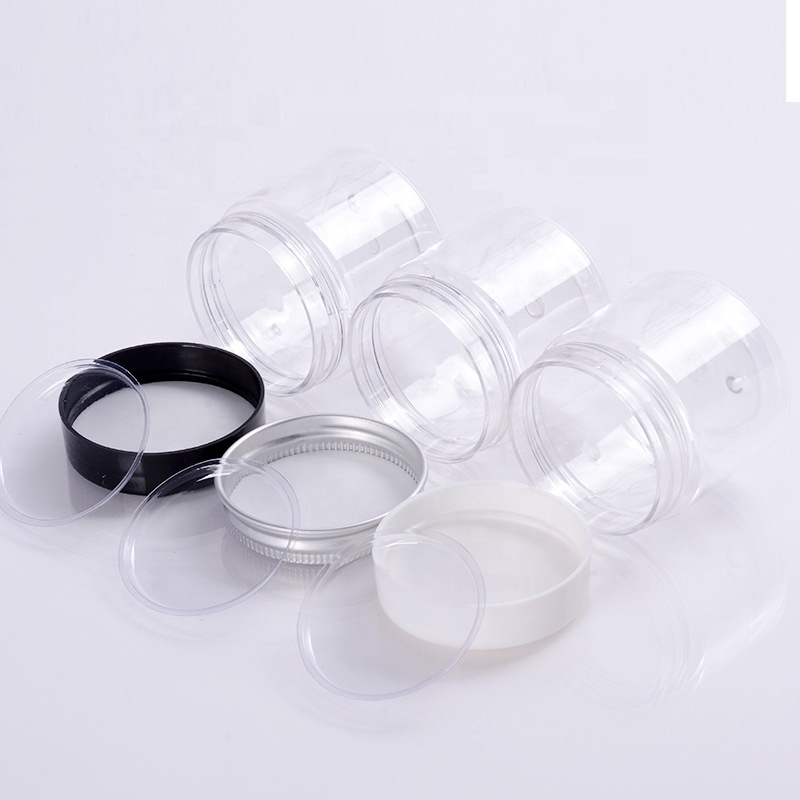 plastic container 30ml 50ml 100ml 120ml 200ml 250ml 500ml clear amber black cosmetic jar plastic lid candle jars