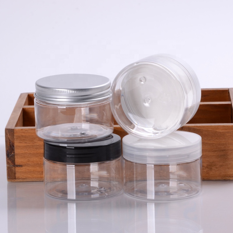 plastic container 30ml 50ml 100ml 120ml 200ml 250ml 500ml clear amber black cosmetic jar plastic lid candle jars