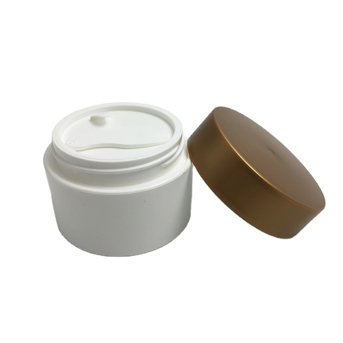 plastic cosmetic cream jar container 50g fancy double wall jars