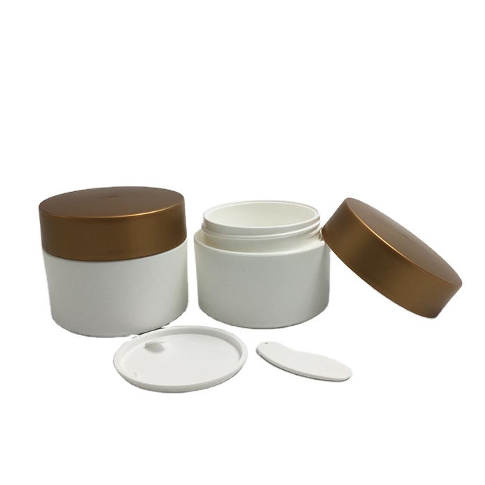 plastic cosmetic cream jar container 50g fancy double wall jars