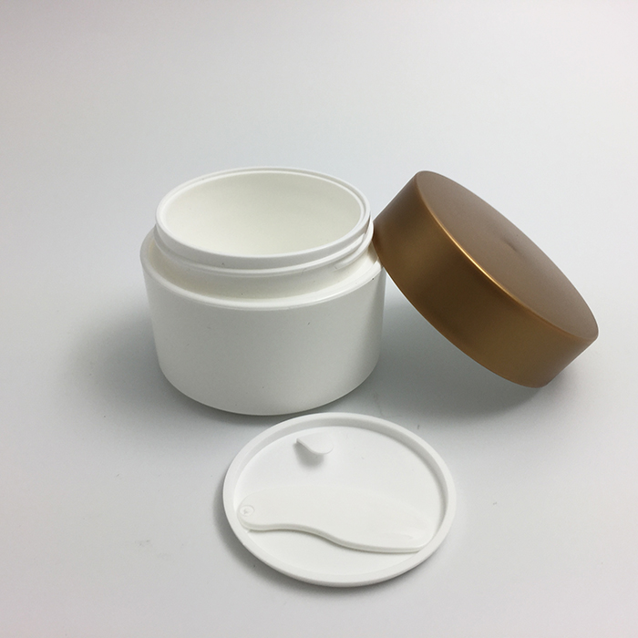 plastic cosmetic cream jar container 50g fancy double wall jars