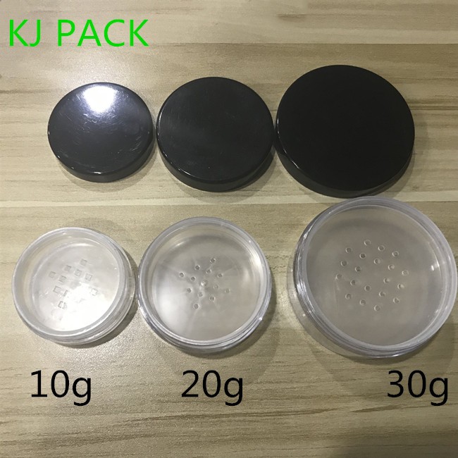 plastic cosmetic jar 5g 10g 20g 30g with normal sifter clear can for loose powder empty makeup jars
