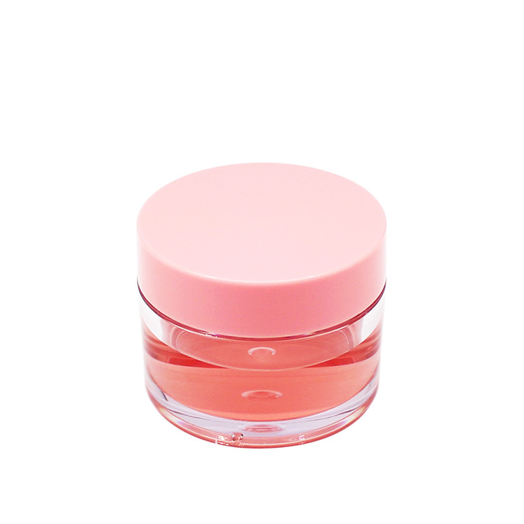 plastic cosmetic packaging double wall pet round transparent face cream jar with abs customized color lid