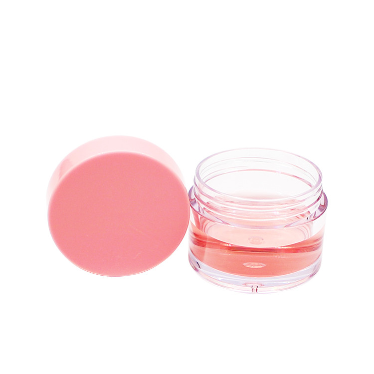plastic cosmetic packaging double wall pet round transparent face cream jar with abs customized color lid