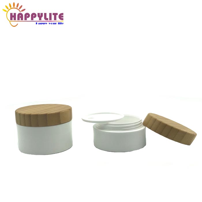 plastic cream jar with 100g wooden cream empty jar