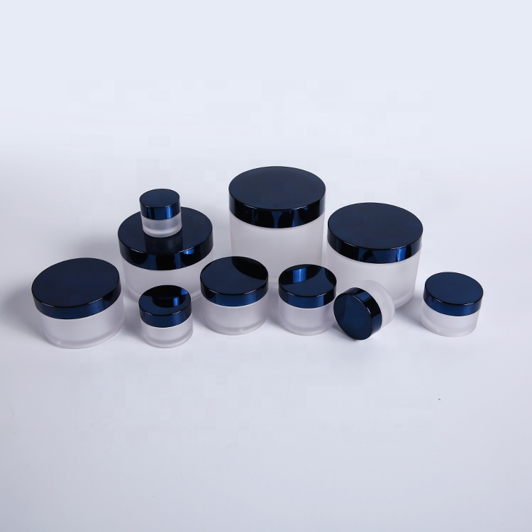 plastic empty skin care blue petg jar 100g 3.5oz cosmetic container for eyeshadow and nail dip powder BPA free