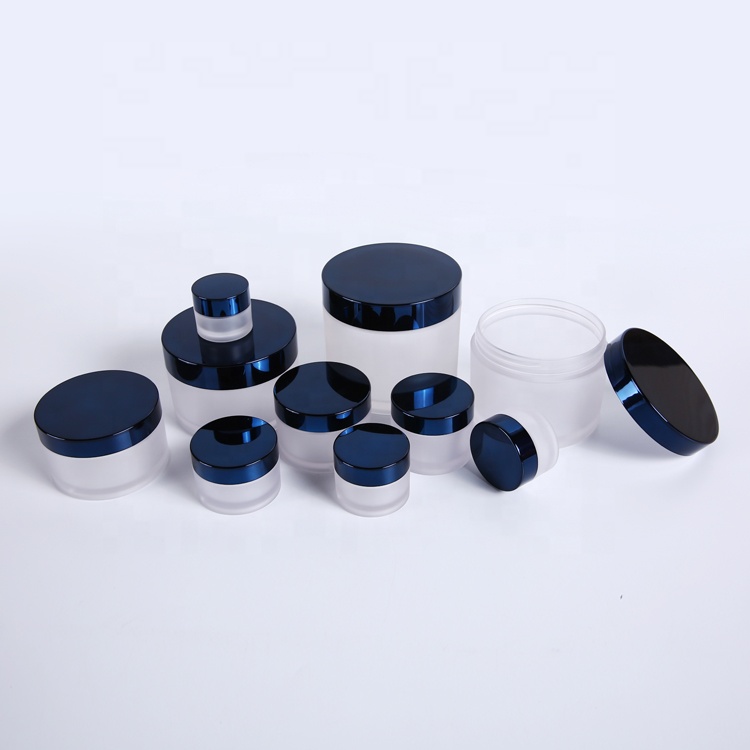 plastic empty skin care blue petg jar 100g 3.5oz cosmetic container for eyeshadow and nail dip powder BPA free