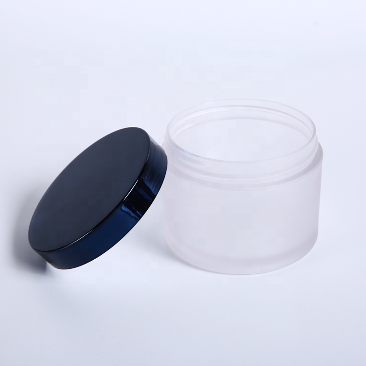 plastic empty skin care blue petg jar 100g 3.5oz cosmetic container for eyeshadow and nail dip powder BPA free