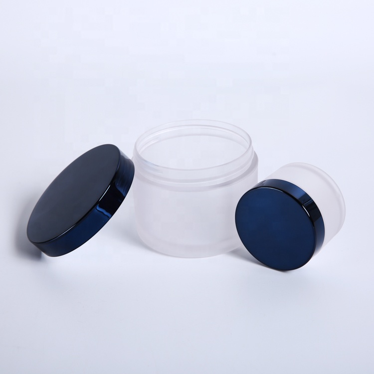 plastic empty skin care blue petg jar 100g 3.5oz cosmetic container for eyeshadow and nail dip powder BPA free