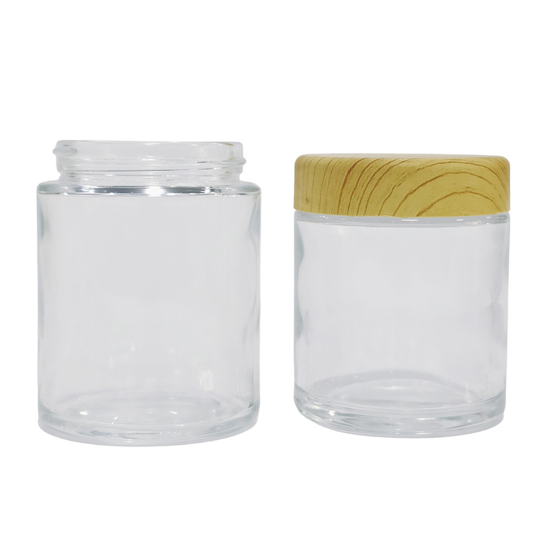 plastic food candy packaging clear frosted amber 100ml 150ml 250ml 500ml pet plastic cosmetic cream jar with bamboo lid