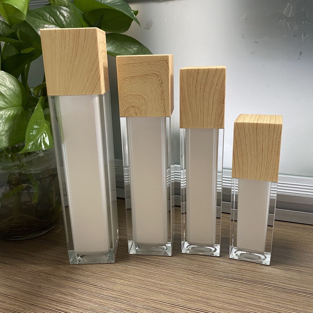 plastic inner lotion container bamboo face cream jar for cosmetic