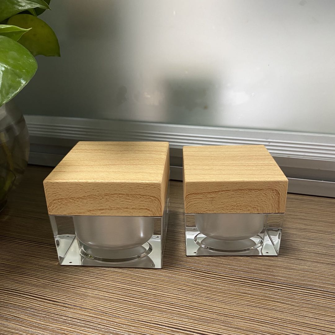 plastic inner lotion container bamboo face cream jar for cosmetic