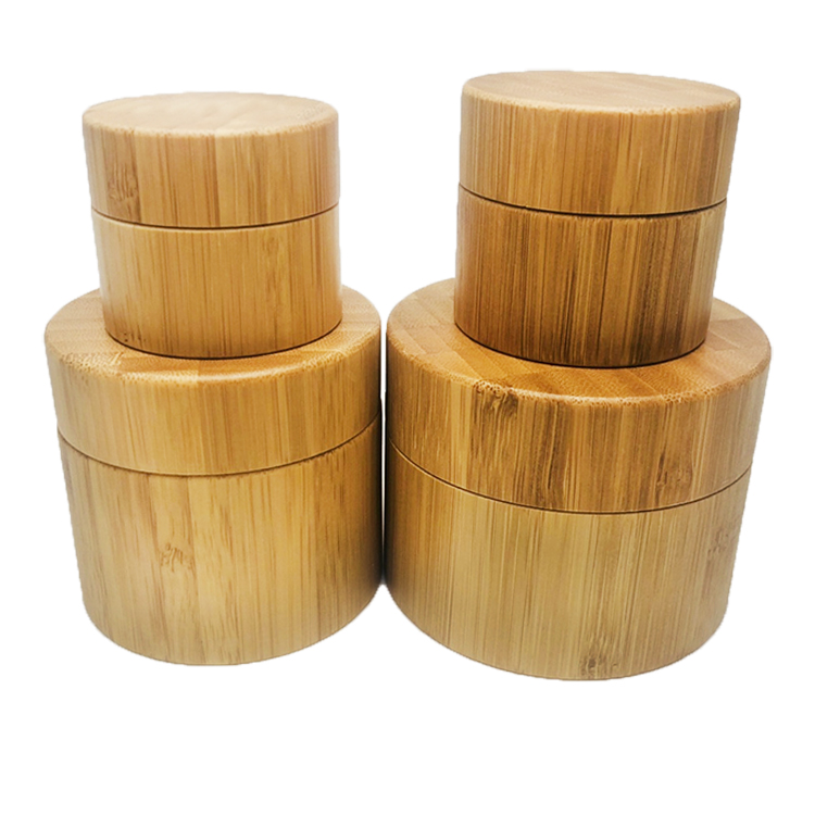plastic inner lotion container bamboo face cream jar for cosmetic