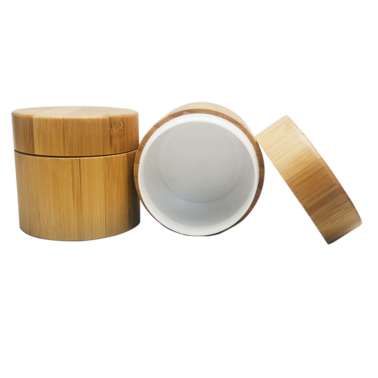 plastic inner lotion container bamboo face cream jar for cosmetic