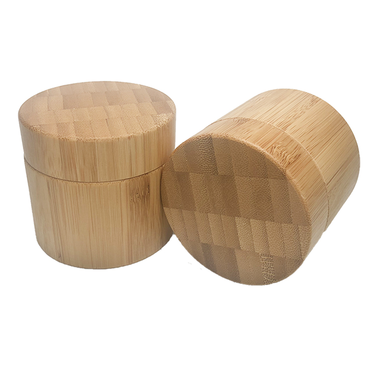 plastic inner lotion container bamboo face cream jar for cosmetic