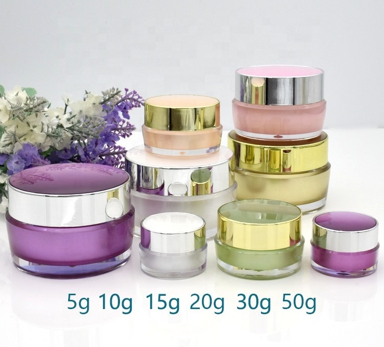 plastic jar creams empty pink purple elegant cosmetic cream jar 20 g 20ml 30 ml 10g 25 gr
