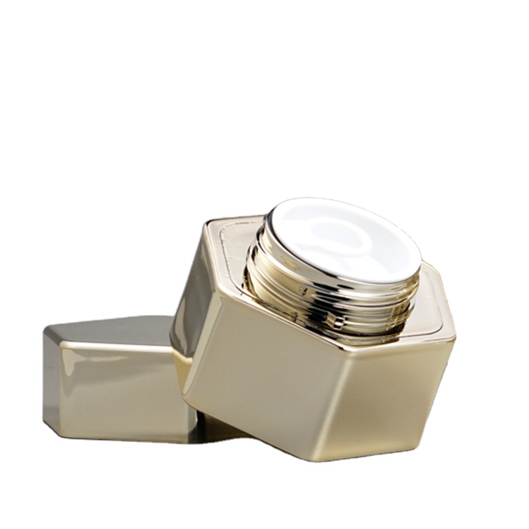 plastic jar for face cream cosmetic PETG jar with electroplated