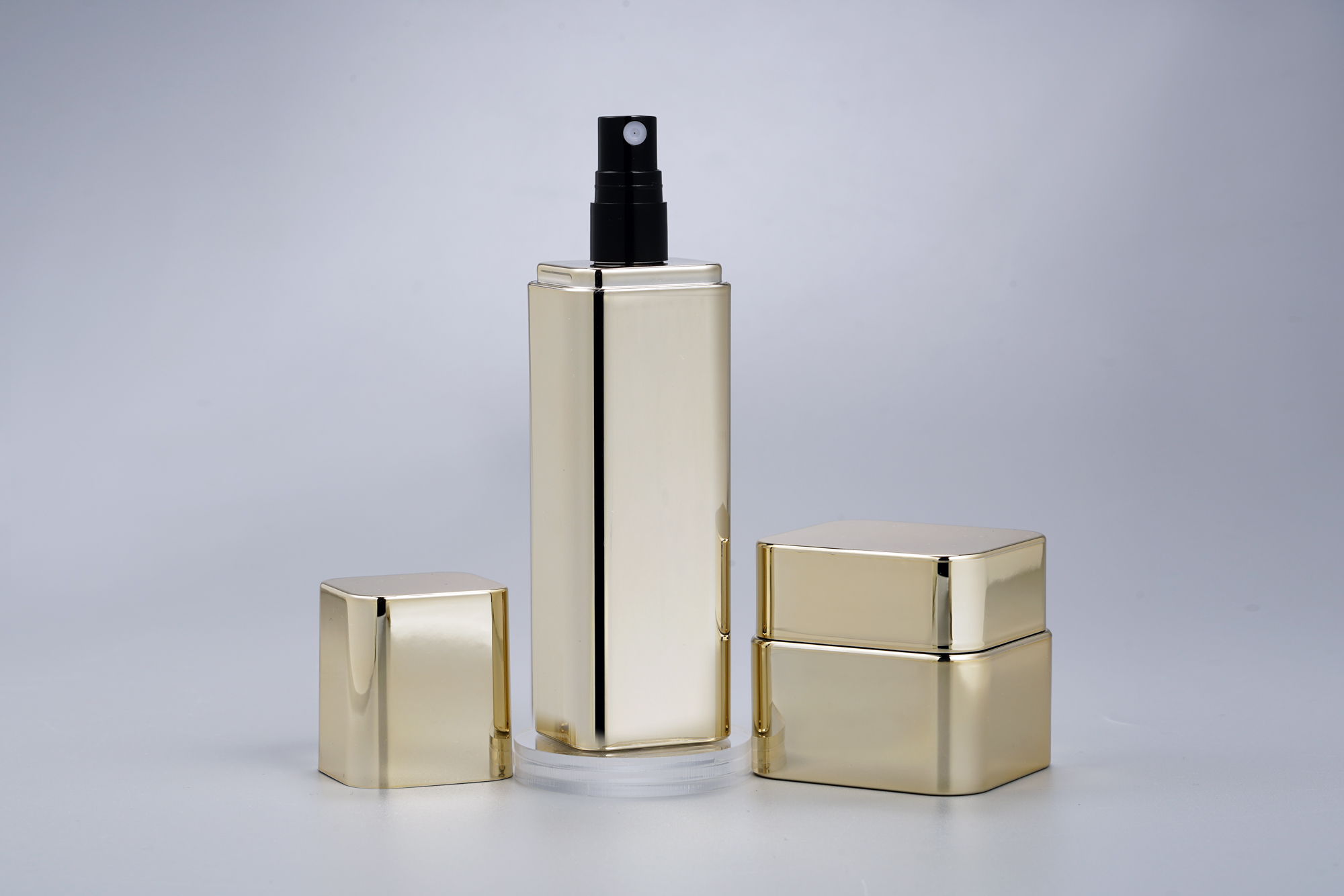 plastic jar for face cream cosmetic PETG jar with electroplated