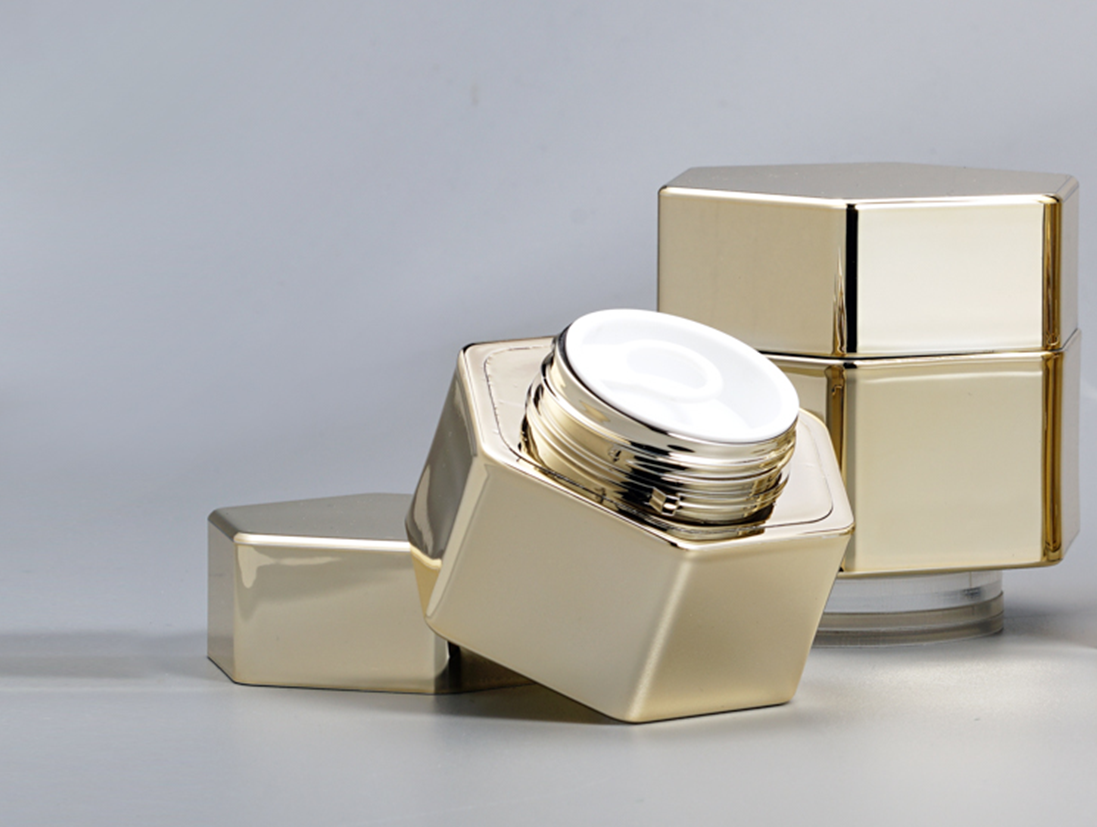 plastic jar for face cream cosmetic PETG jar with electroplated