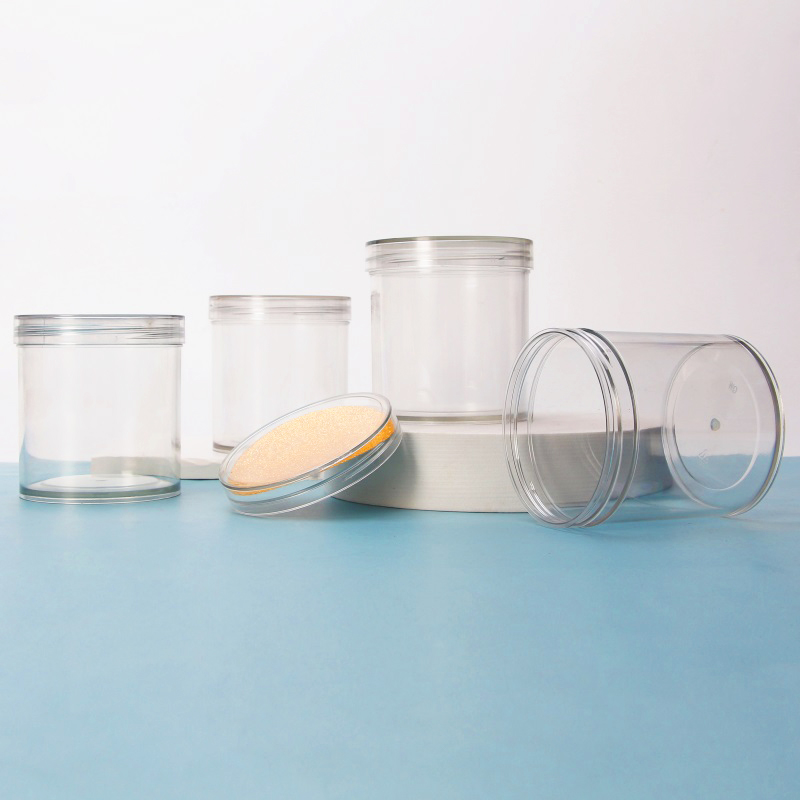 plastic jar with screw lid 68/89 Food Grade PET Wide Mouthed Jar with Color gasket and transparent lid