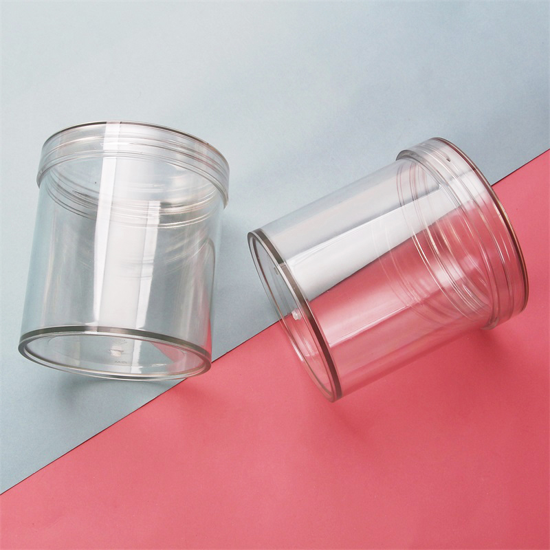 plastic jar with screw lid 68/89 Food Grade PET Wide Mouthed Jar with Color gasket and transparent lid