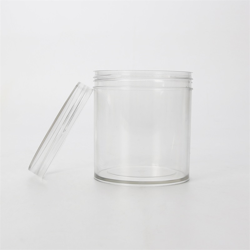 plastic jar with screw lid 68/89 Food Grade PET Wide Mouthed Jar with Color gasket and transparent lid
