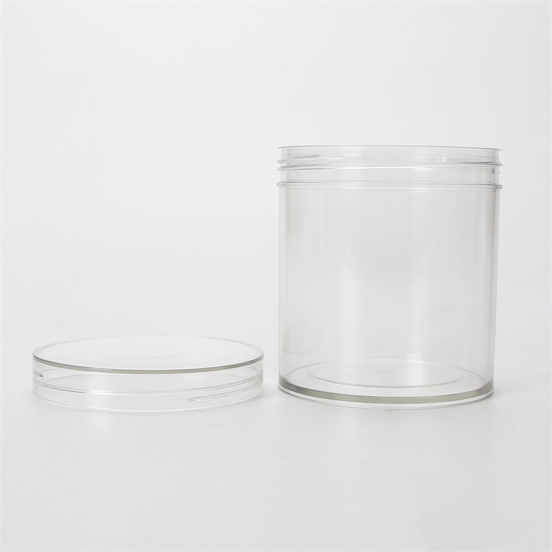 plastic jar with screw lid 68/89 Food Grade PET Wide Mouthed Jar with Color gasket and transparent lid