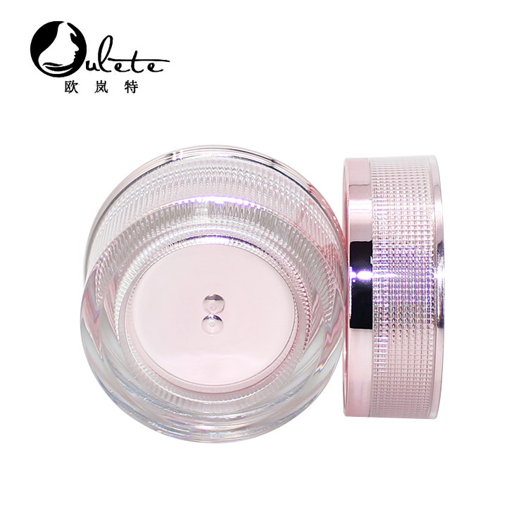 plastic pink rose gold acrylic cosmetic container cream jar for eye cream