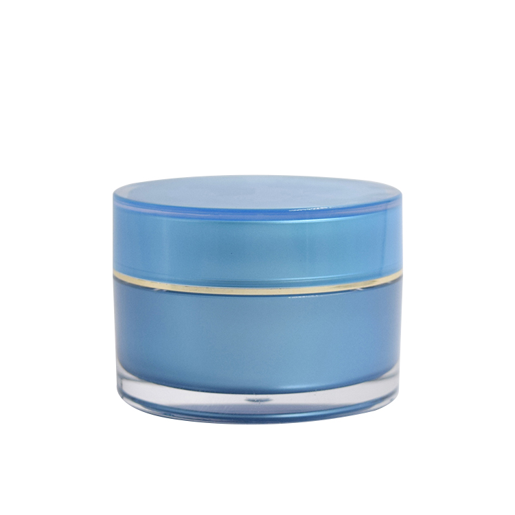 plastic round jar 5ml 10ml 15ml 20ml 30ml 50ml 100ml acrylic packaging cosmetic blue jars for face cream