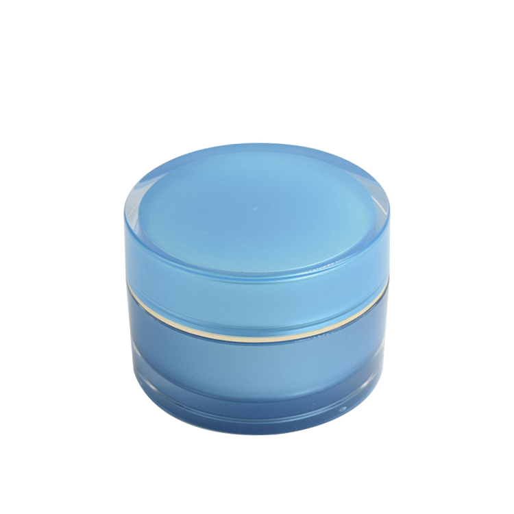 plastic round jar 5ml 10ml 15ml 20ml 30ml 50ml 100ml acrylic packaging cosmetic blue jars for face cream