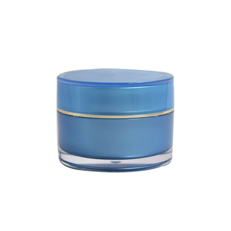 plastic round jar 5ml 10ml 15ml 20ml 30ml 50ml 100ml acrylic packaging cosmetic blue jars for face cream