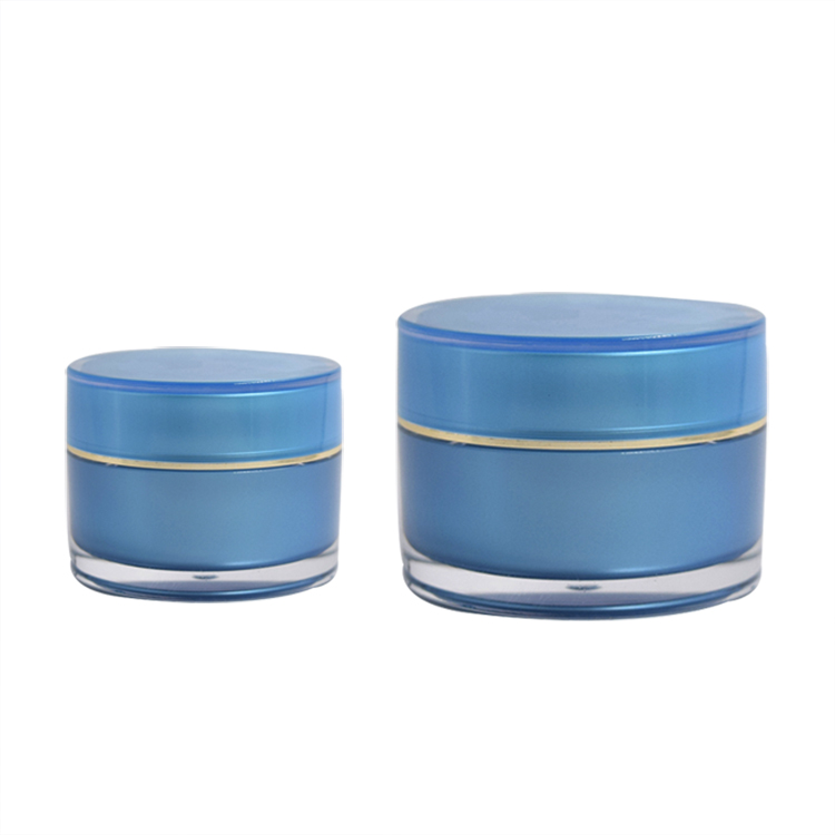 plastic round jar 5ml 10ml 15ml 20ml 30ml 50ml 100ml acrylic packaging cosmetic blue jars for face cream