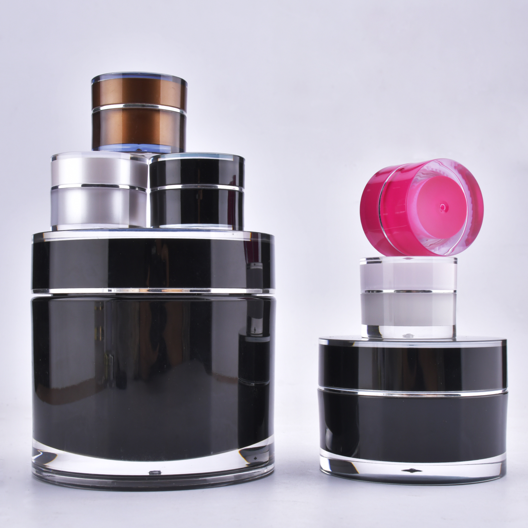 plastic skincare jars acrylic cream container double wall packaging